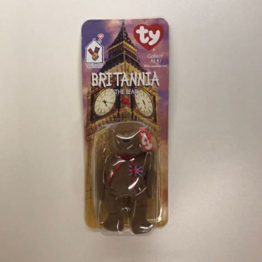 McDonald’s Ty Beanie Babies International Britannia Bear 1998 1993 Tush Tag